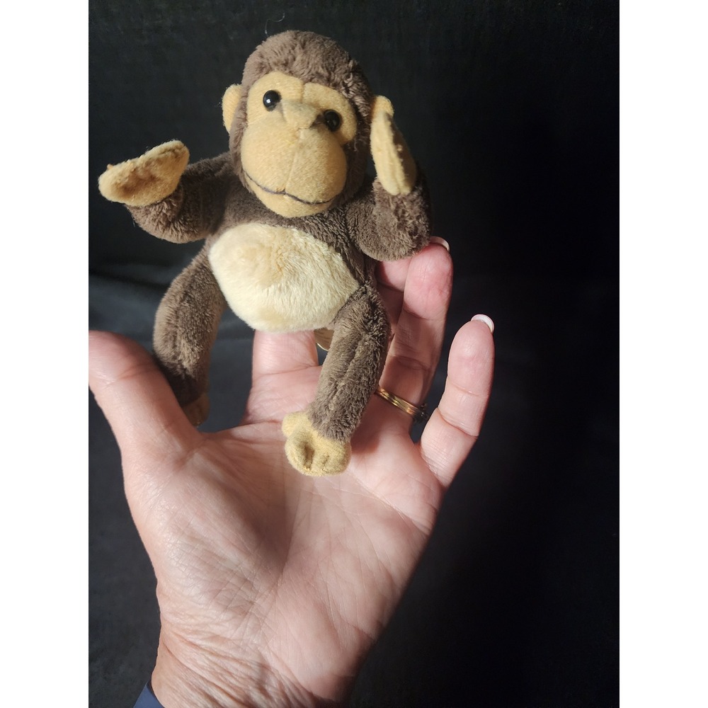 Folkmanis Mini Monkey Finger Puppet Brown Plush Stuffed Animal Toy